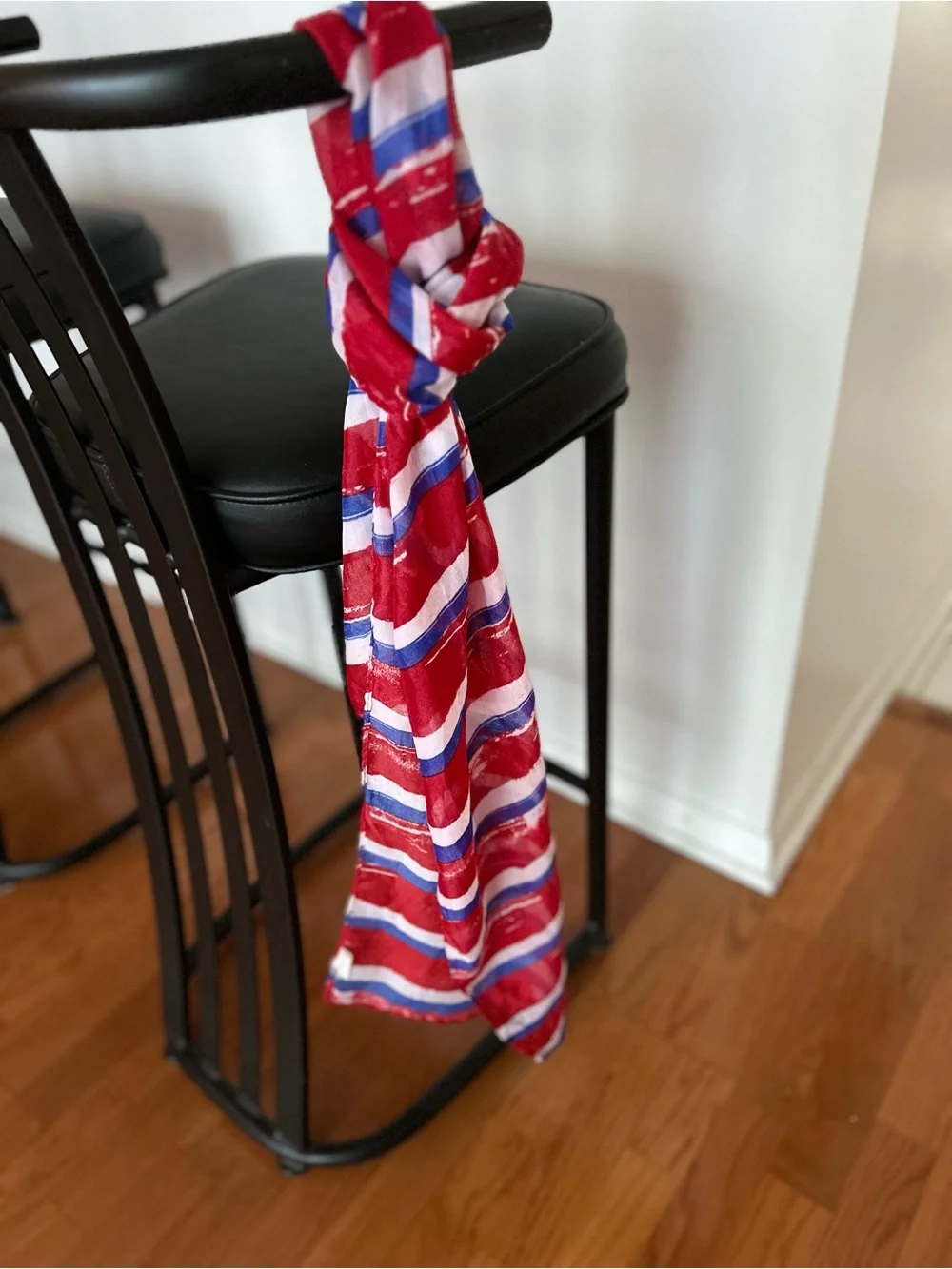 Red, White & Blue Striped Decorative Scarf